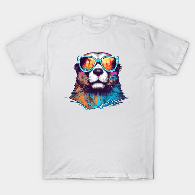 cool otter colorful T-Shirt by hippohost